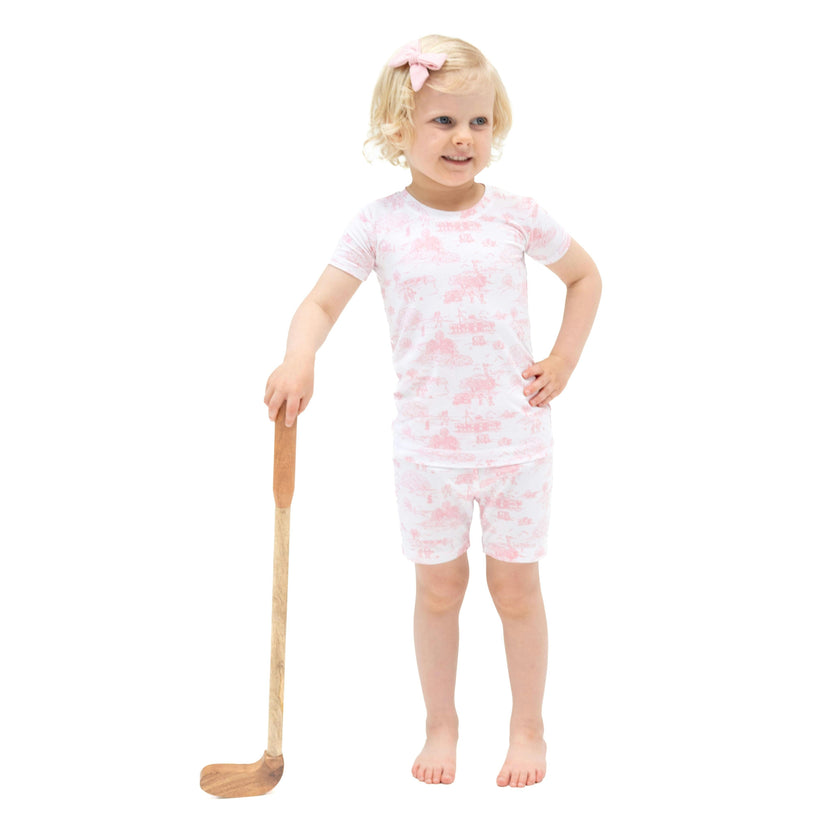 Golf Toile Pink - Loungewear Short Set
