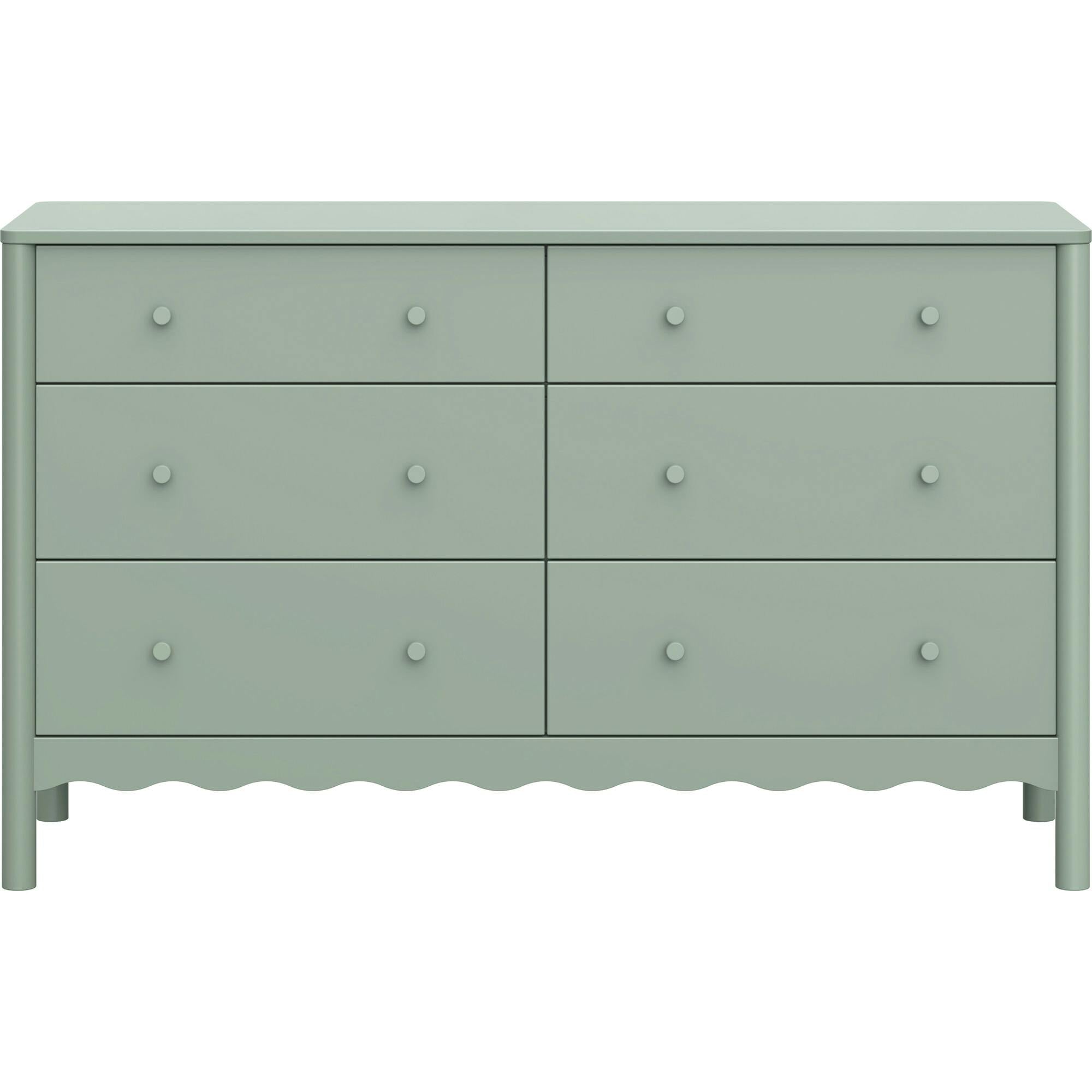 Swell 6-Drawer Assembled Dresser in Light Sage