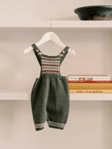 Olive Aspen Fair Isle Merino Baby Knitted Dungarees