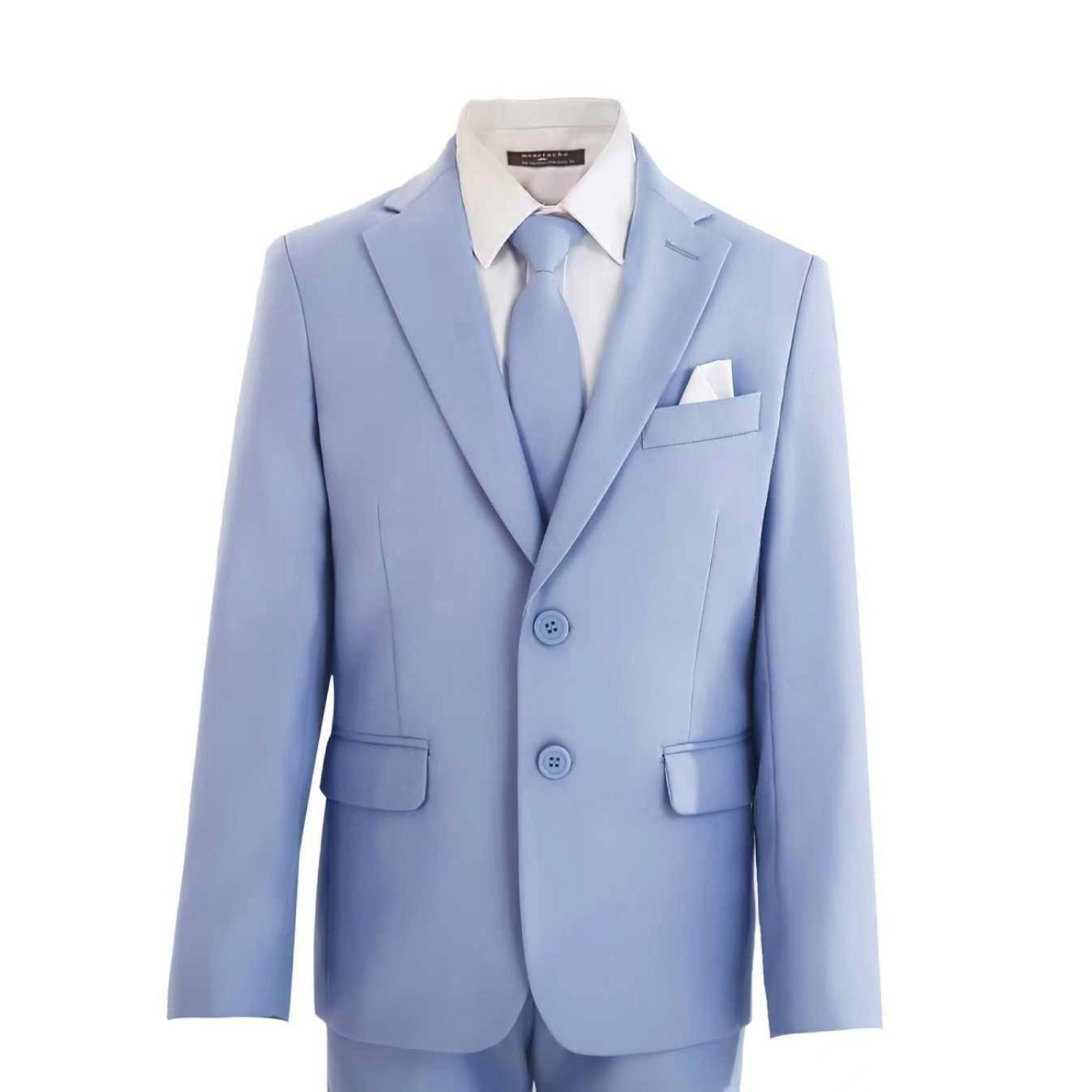 Light Blue Four-Piece Tailored Suit Set