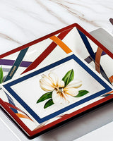Tray NASTRI Rectangular Large in Luxury Box Multicolor 8.5" x 6.75"
