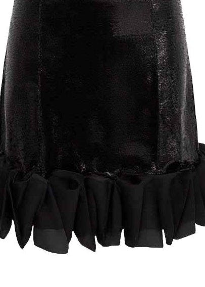 Black Cambria Satin Strapless Dress