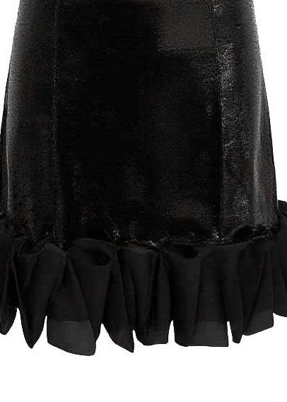 Black Cambria Satin Strapless Dress