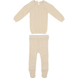 Cable Knit Long Sleeve Sweater & Pant 2-Piece Set