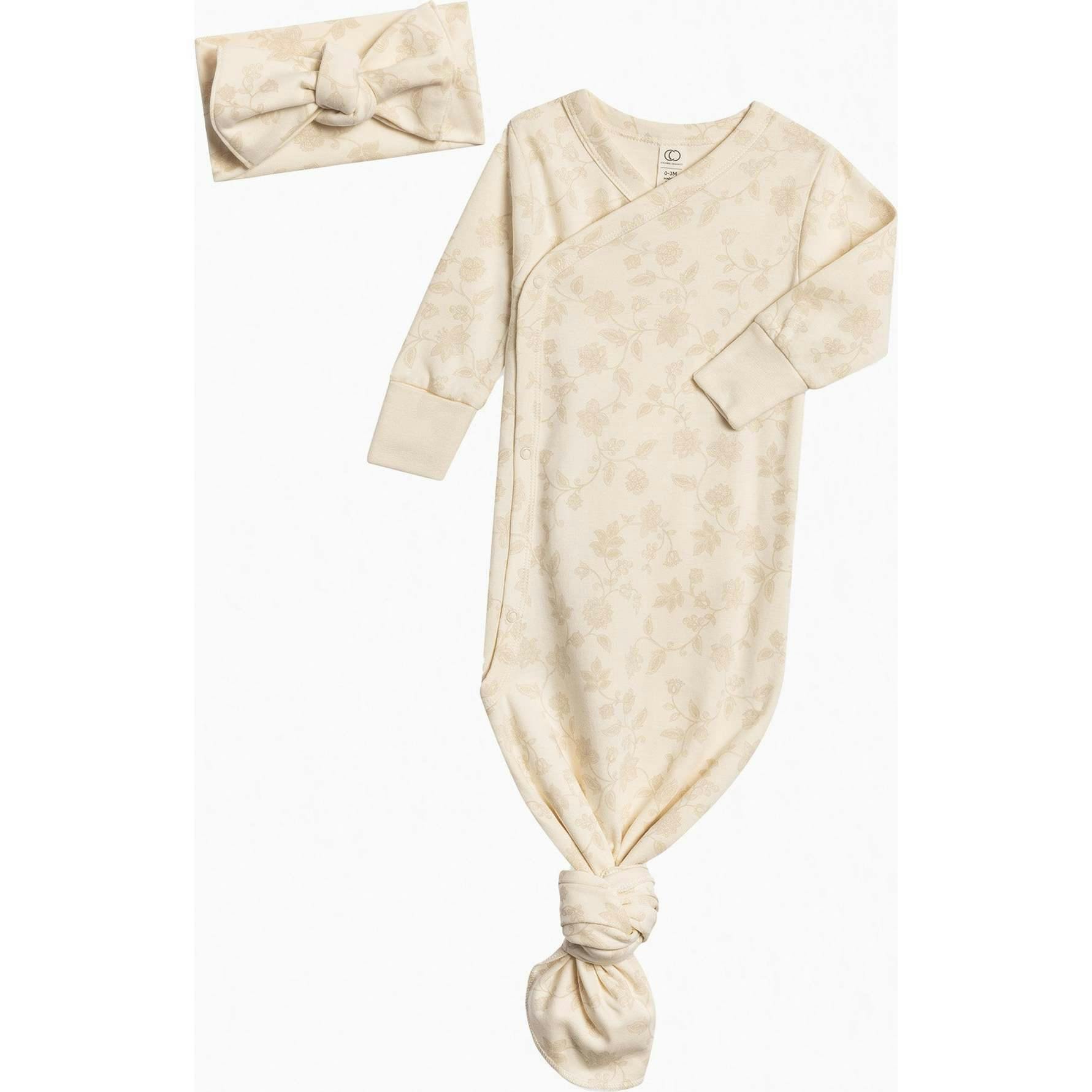 Organic Kimono Gown and Bow Wrap Set