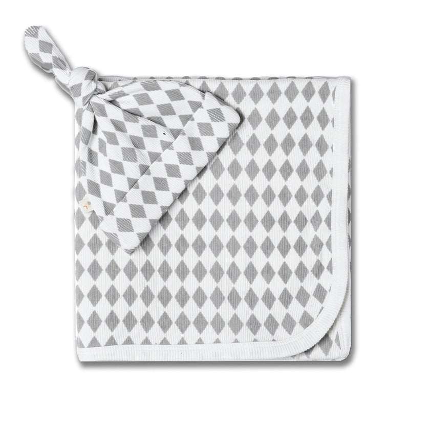 Organic Swaddle Blanket & Hat Set