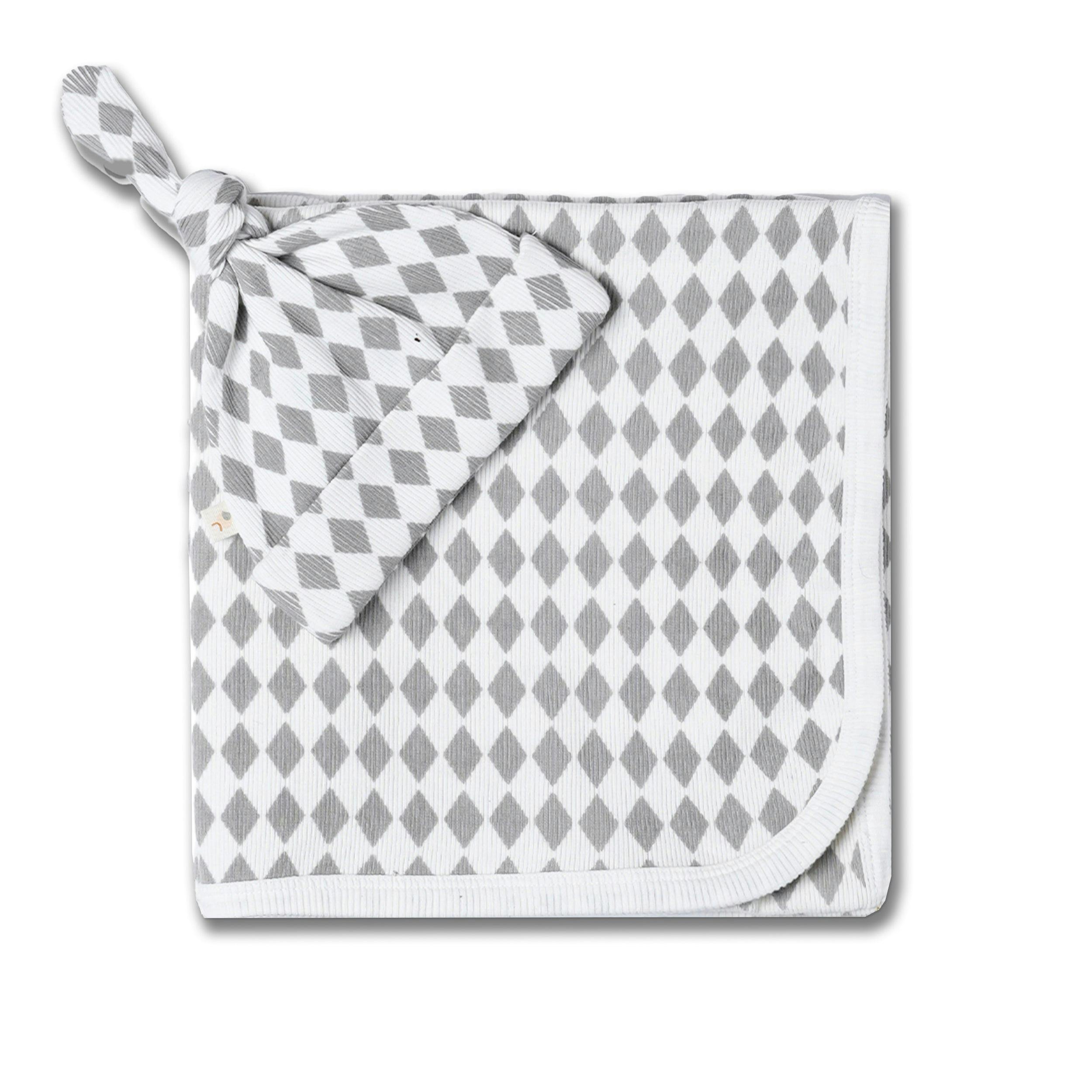 Organic Swaddle Blanket & Hat Set