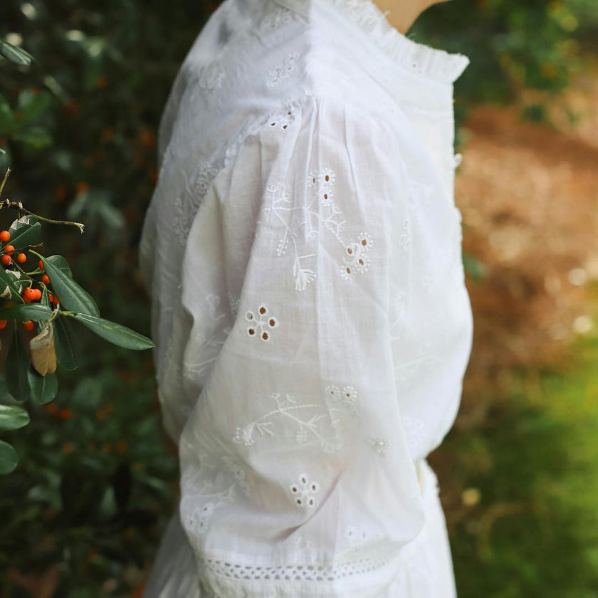 Gracie Dress in White Alyssum