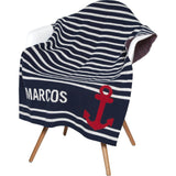Monogrammed Eco Baby Anchor Throw
