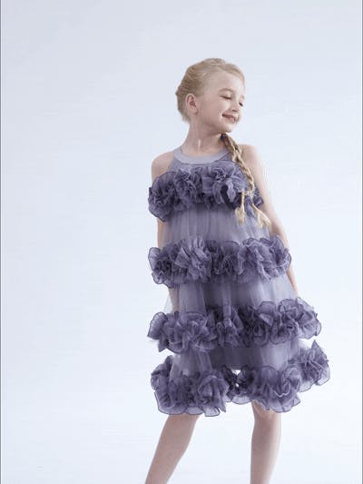 Purple Elysia Tiered Ruffle Dress