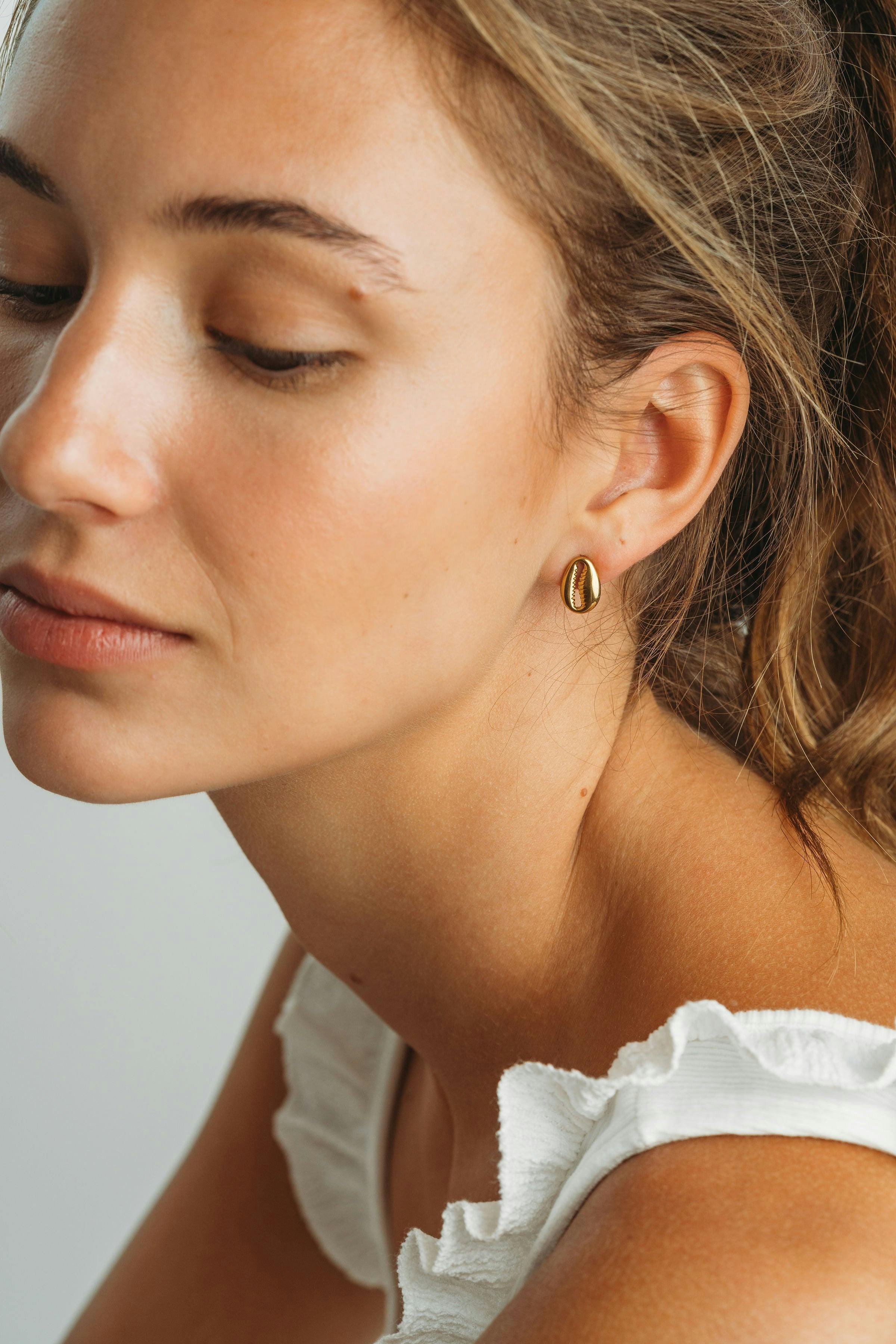Cowrie Shell Studs