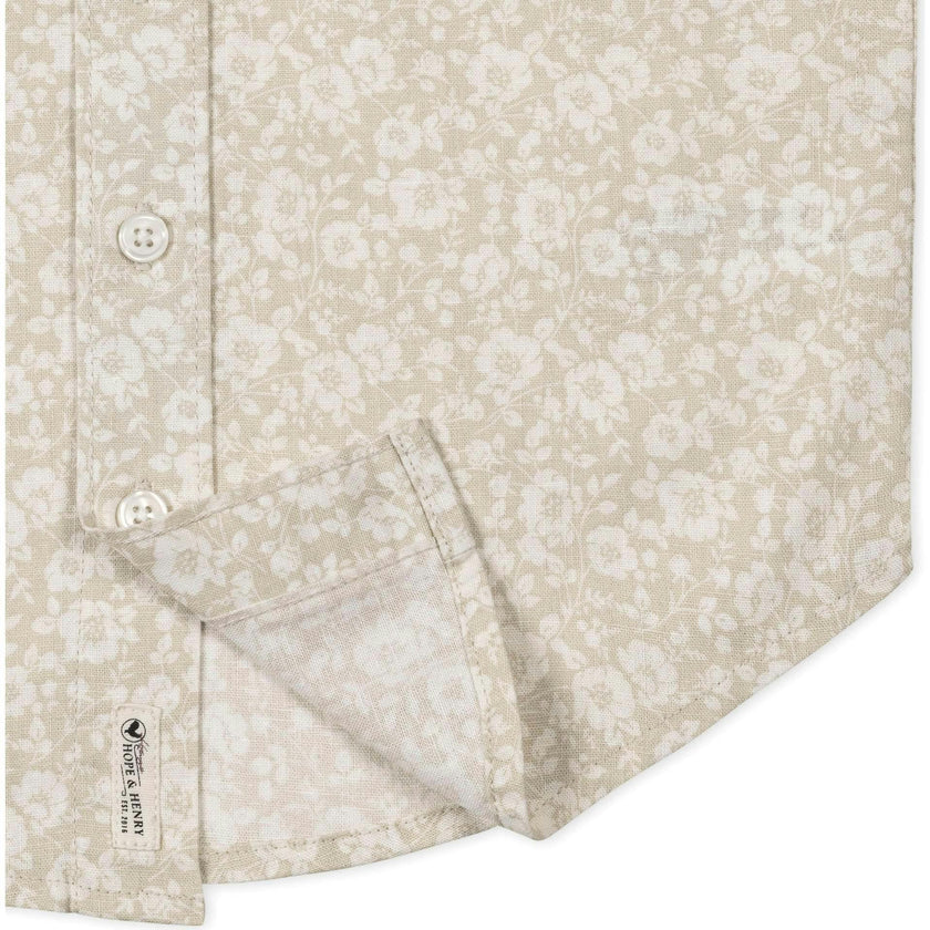 Linen Short Sleeve Shirt, Brown