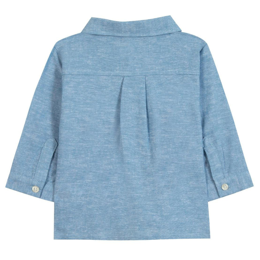 TARTINE ET CHOCOLAT Melange Linen Baby Overshirt - Nuage