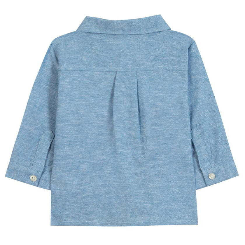 TARTINE ET CHOCOLAT Melange Linen Baby Overshirt - Nuage