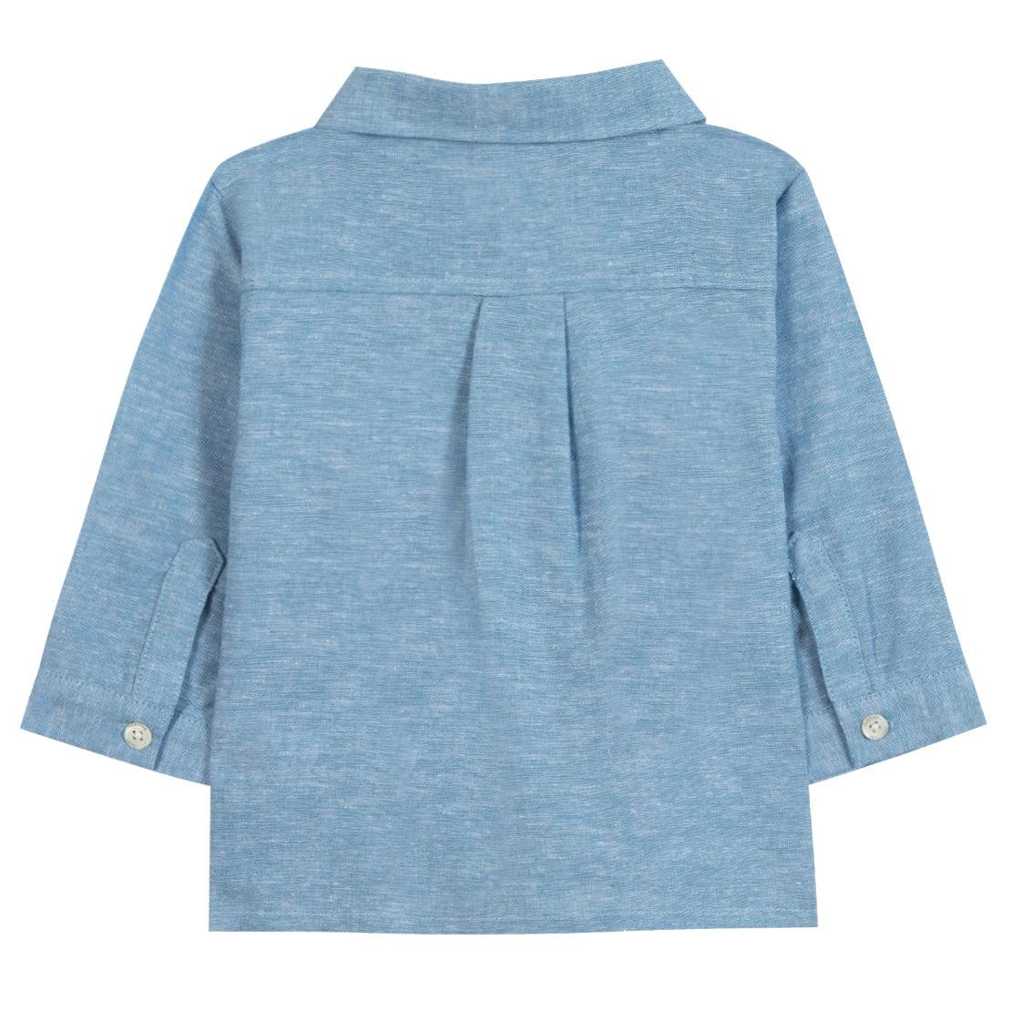 TARTINE ET CHOCOLAT Melange Linen Baby Overshirt - Nuage
