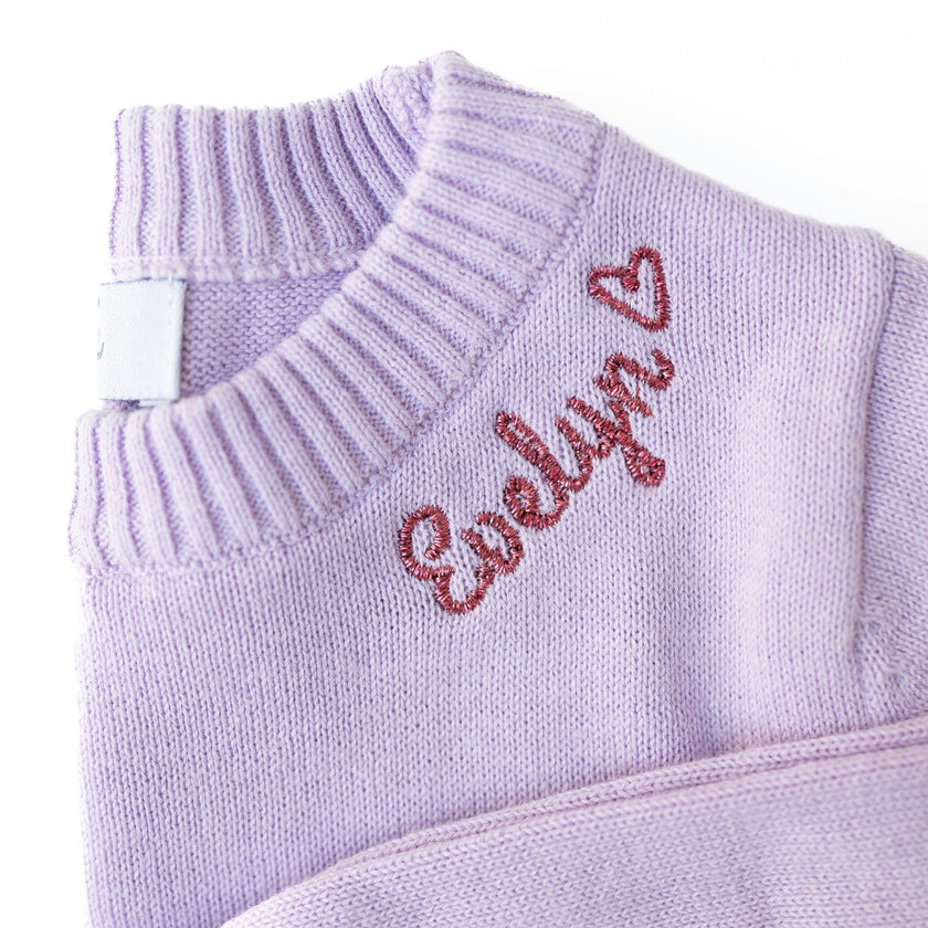 Monogram Embroidered Crewneck Sweater with Glitter