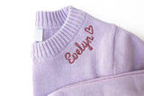 Monogram Embroidered Crewneck Sweater with Glitter