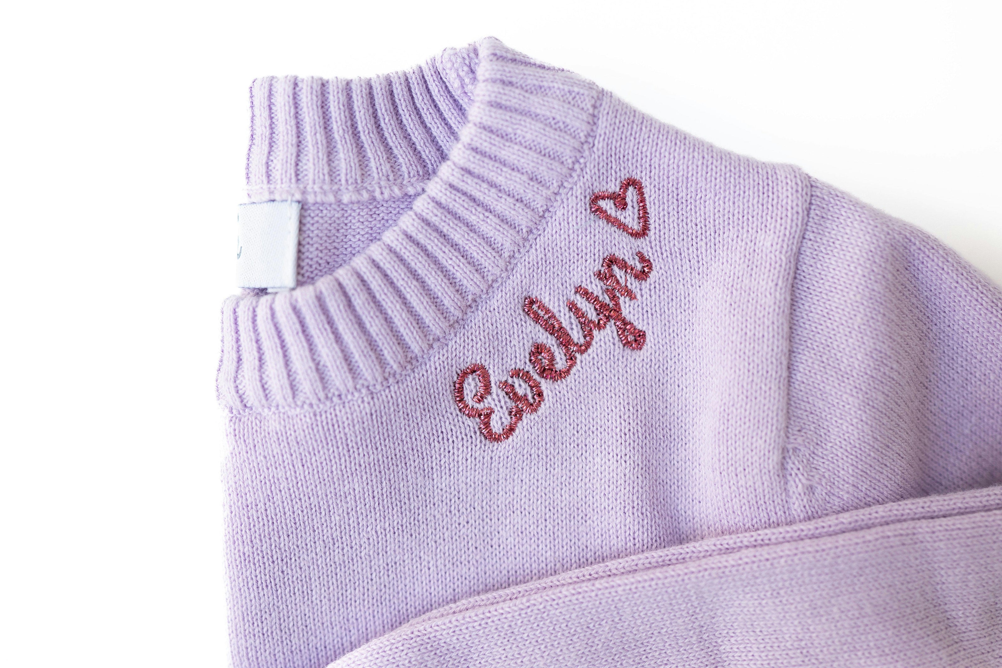 Monogram Embroidered Crewneck Sweater with Glitter