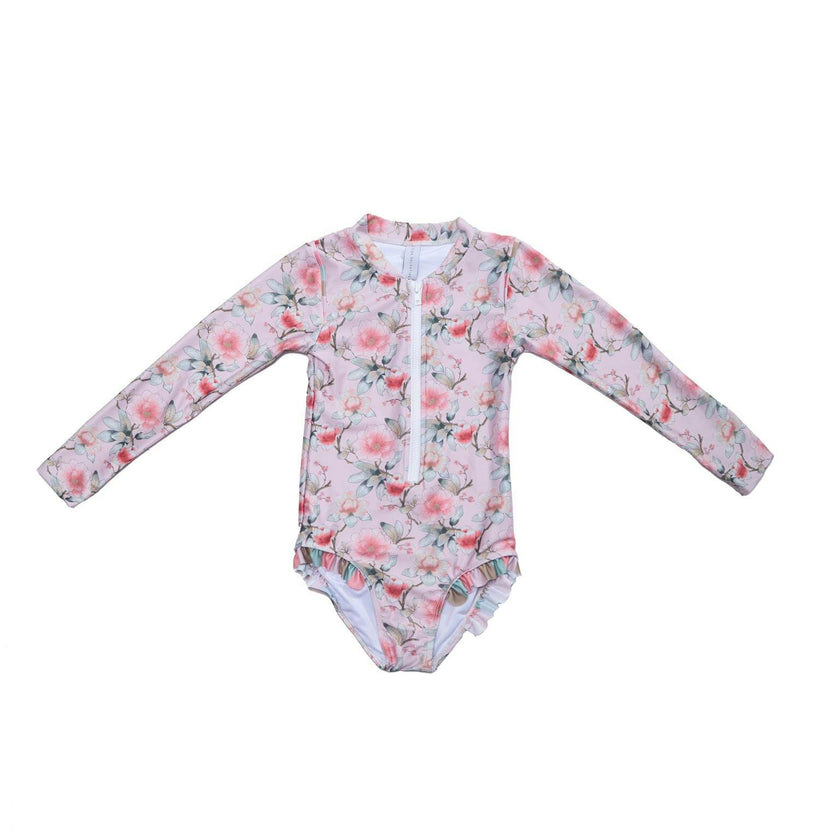 Long Sleeve Zip One Piece Swimsuit