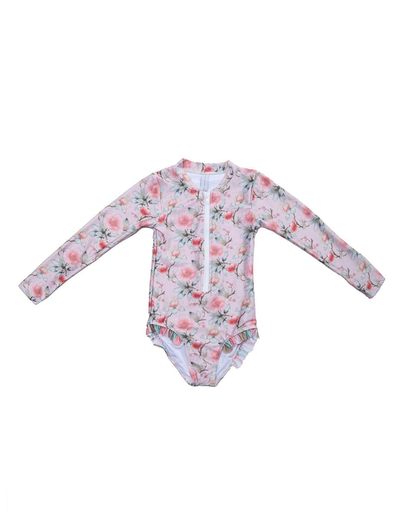 Long Sleeve Zip One Piece Swimsuit