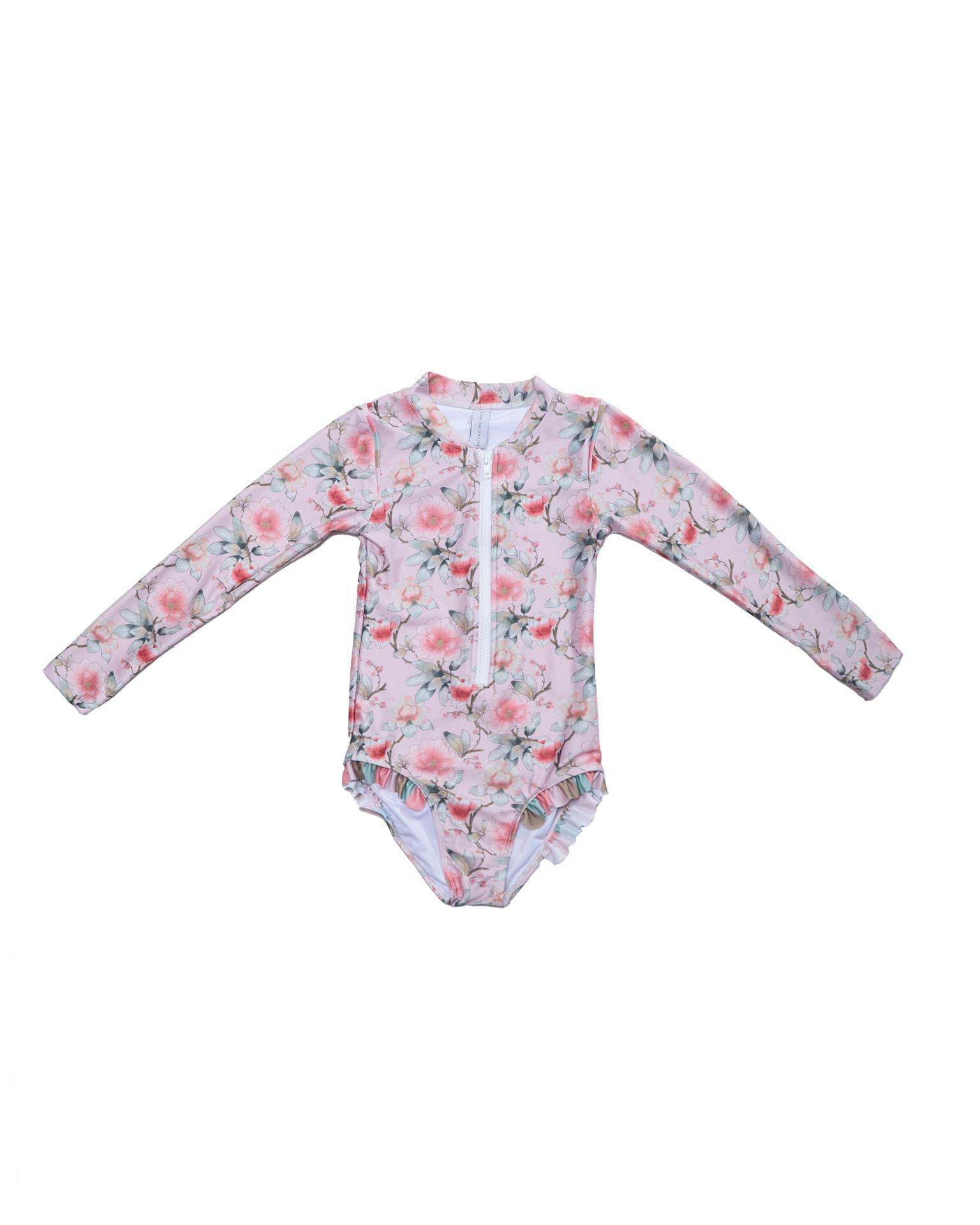 Long Sleeve Zip One Piece Swimsuit