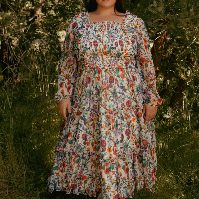 Selena Dress in Watercolor Floral