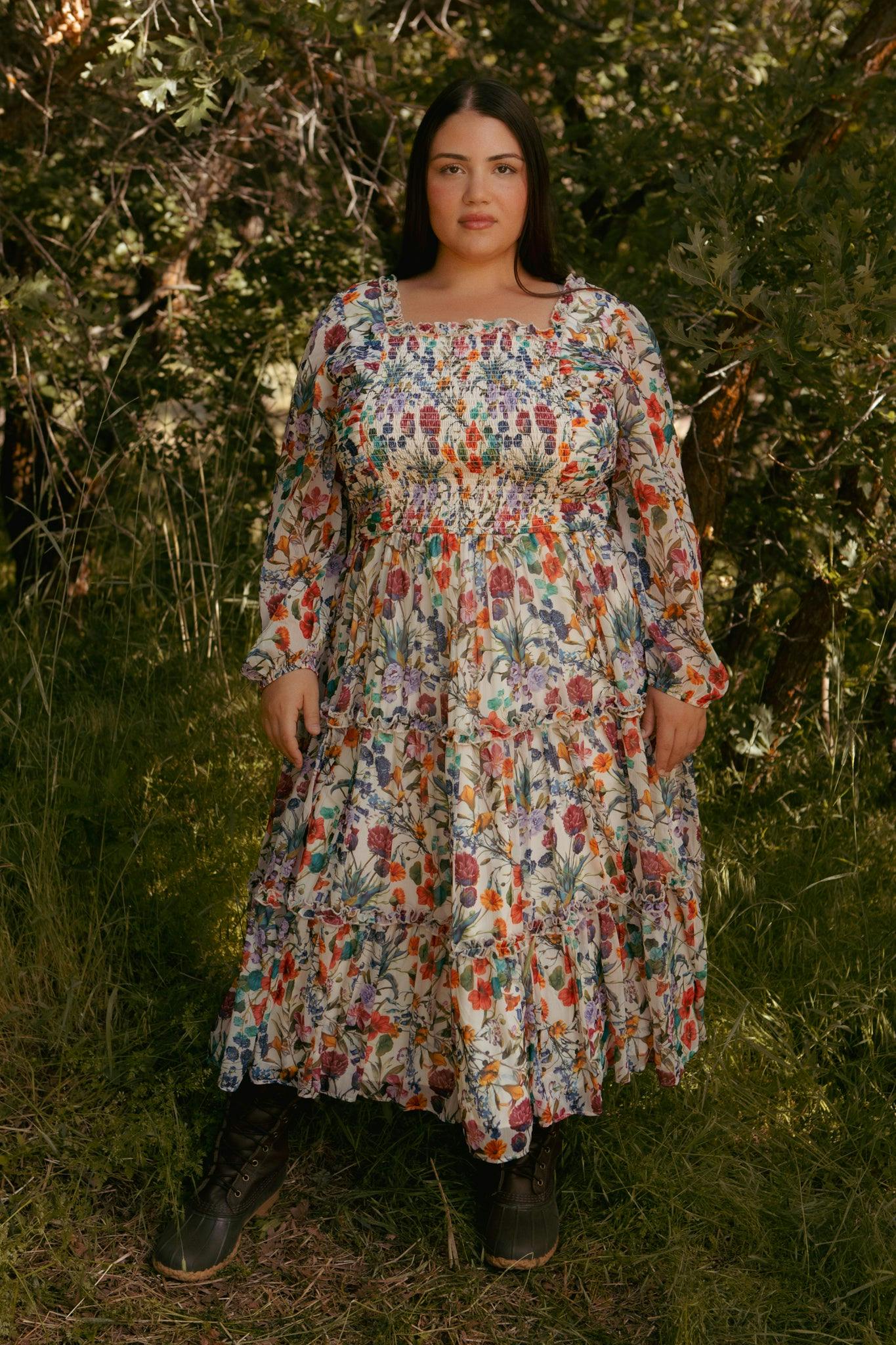 Selena Dress in Watercolor Floral