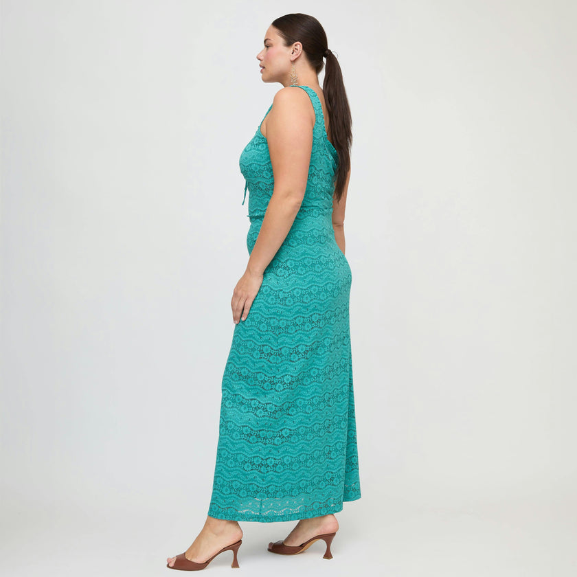 The Coraline Dress - Teal Stretch Lace
