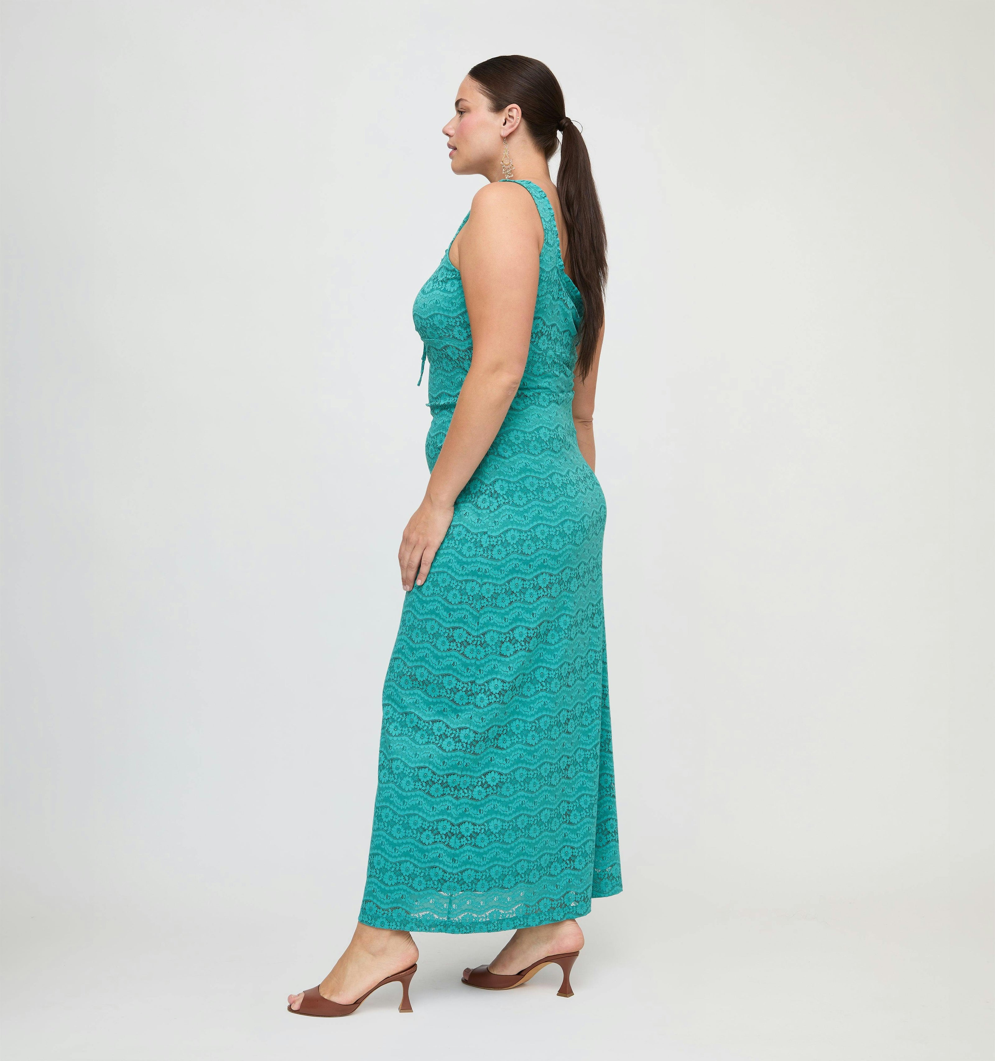 The Coraline Dress - Teal Stretch Lace