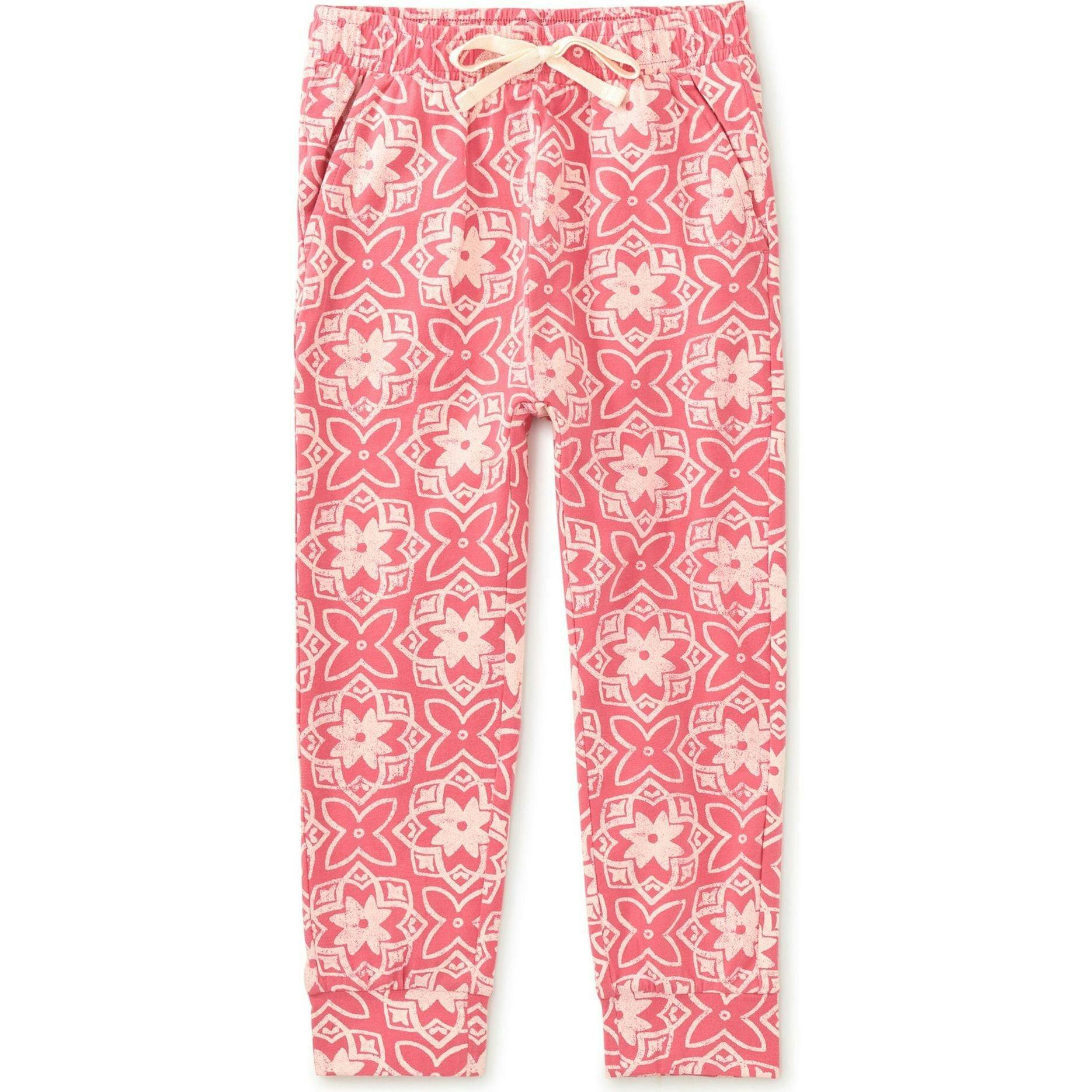 Printed Stretchy Everyday Joggers, Pink