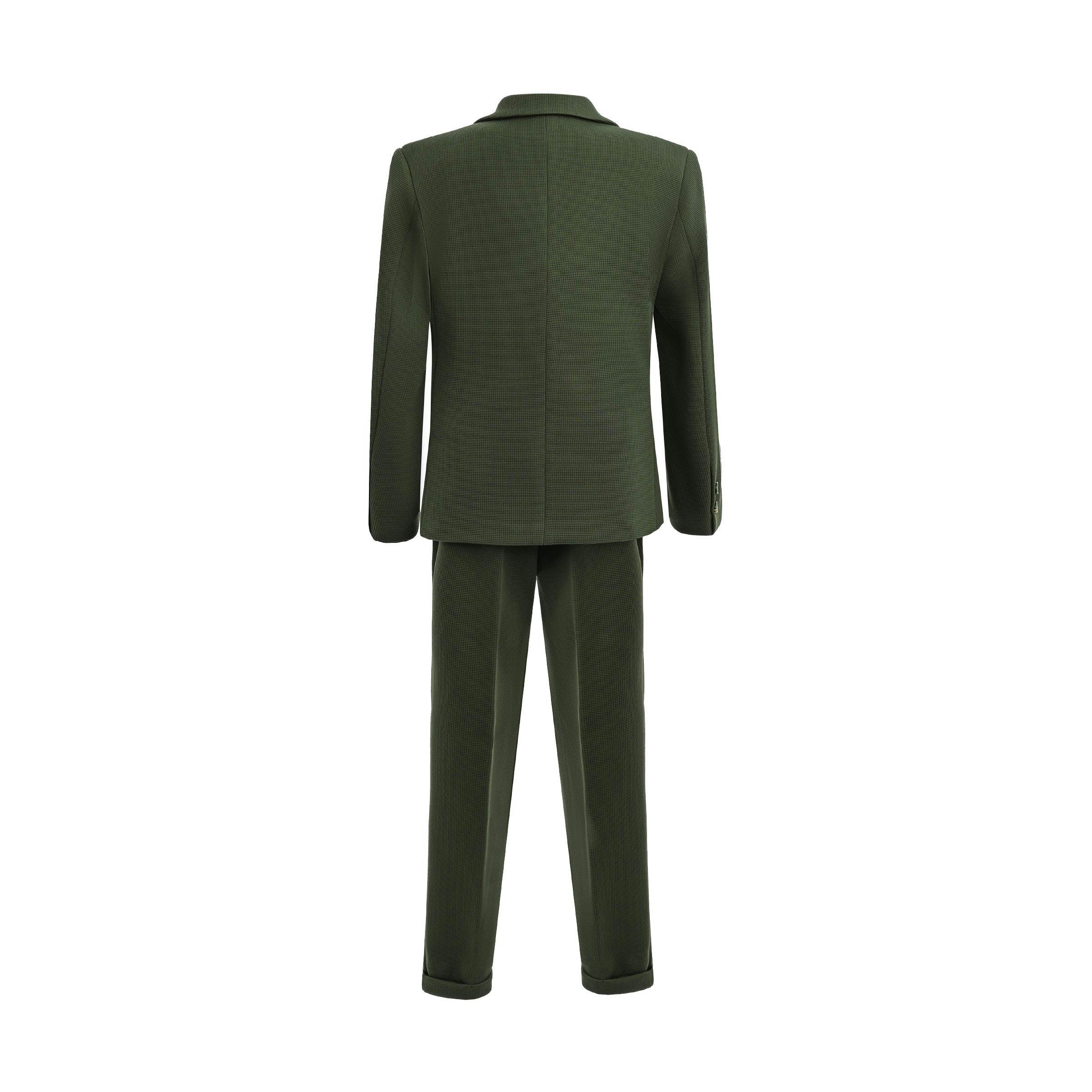 Green Slim-Fit Suit Set