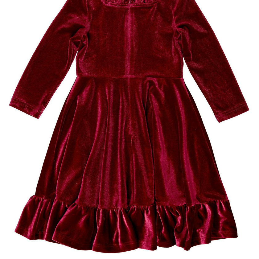 Mini Cypress Dress in Wine Velvet