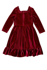 Mini Cypress Dress in Wine Velvet