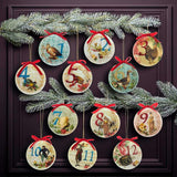 85mm Decoupage Ball Ornament Set of 12