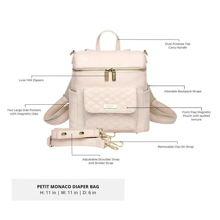 Petit Monaco Diaper Bag | Pastel Pink