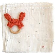 Nautical Swaddle and Teether Set - Crab