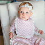 Ruffled Girls' Bib Pretty Pink Bows