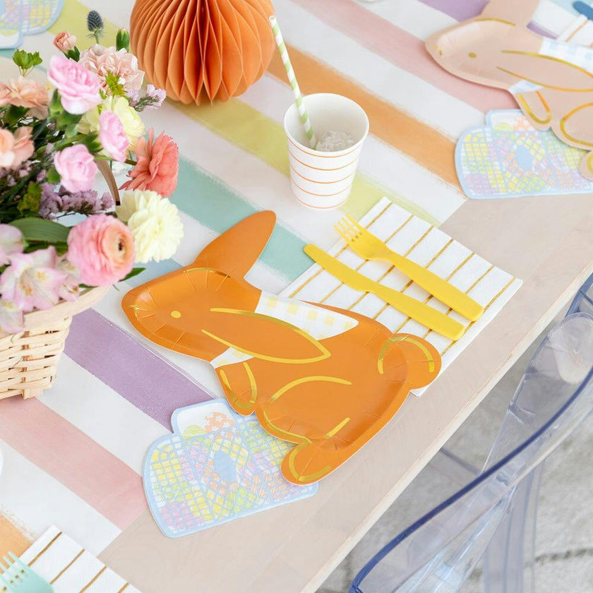 Playful Gingham Bunny Large Plates