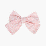 Pink Ecru Flower Bow Clip