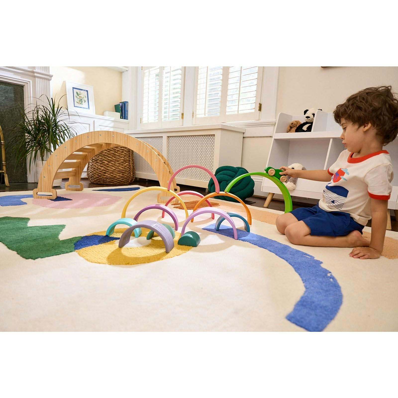 Avenlur Wooden Rainbow Stacker Blocks
