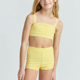 girls soleil gingham bandeau bikini and swim short