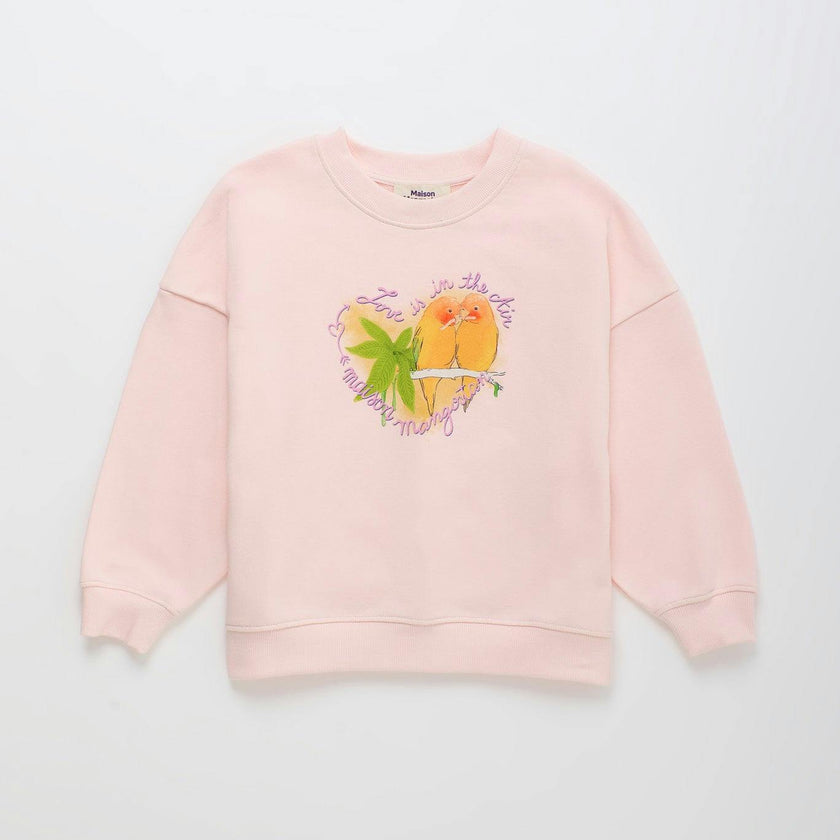 BIRDS SWEATSHIRT BLUSH
