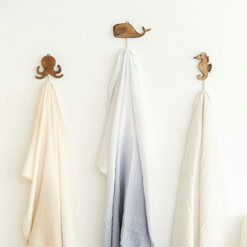 Cove Coastal Wooden Wall Hooks (Set of 4)