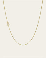 Mini Diamond Asymmetrical Initial Necklace