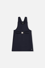 Milano Jumper Dress Navy Blue With Buckle Detail