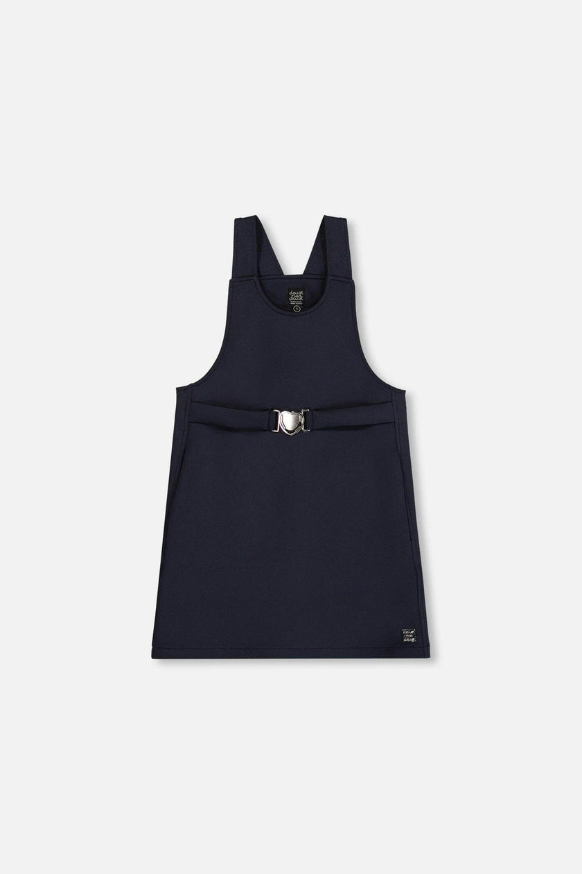 Milano Jumper Dress Navy Blue With Buckle Detail