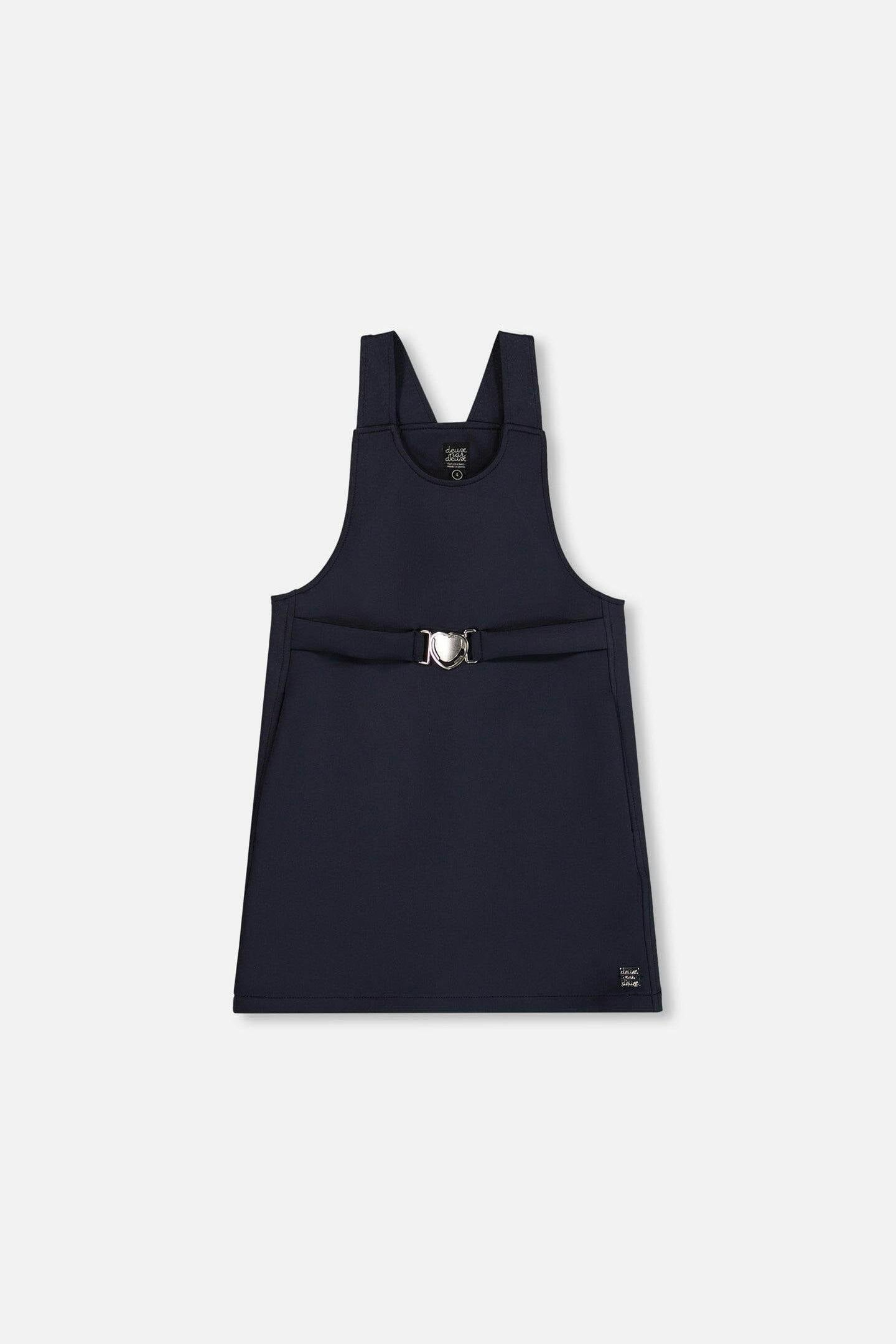 Milano Jumper Dress Navy Blue With Buckle Detail