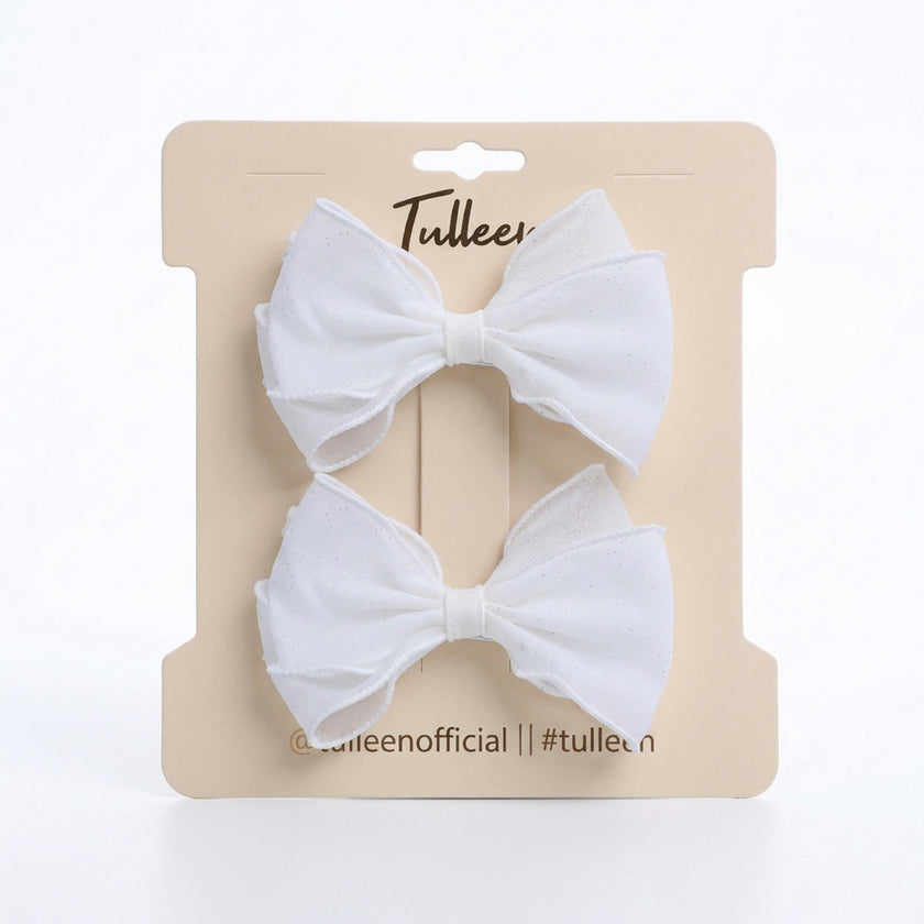 Shimmer White Bow Duo