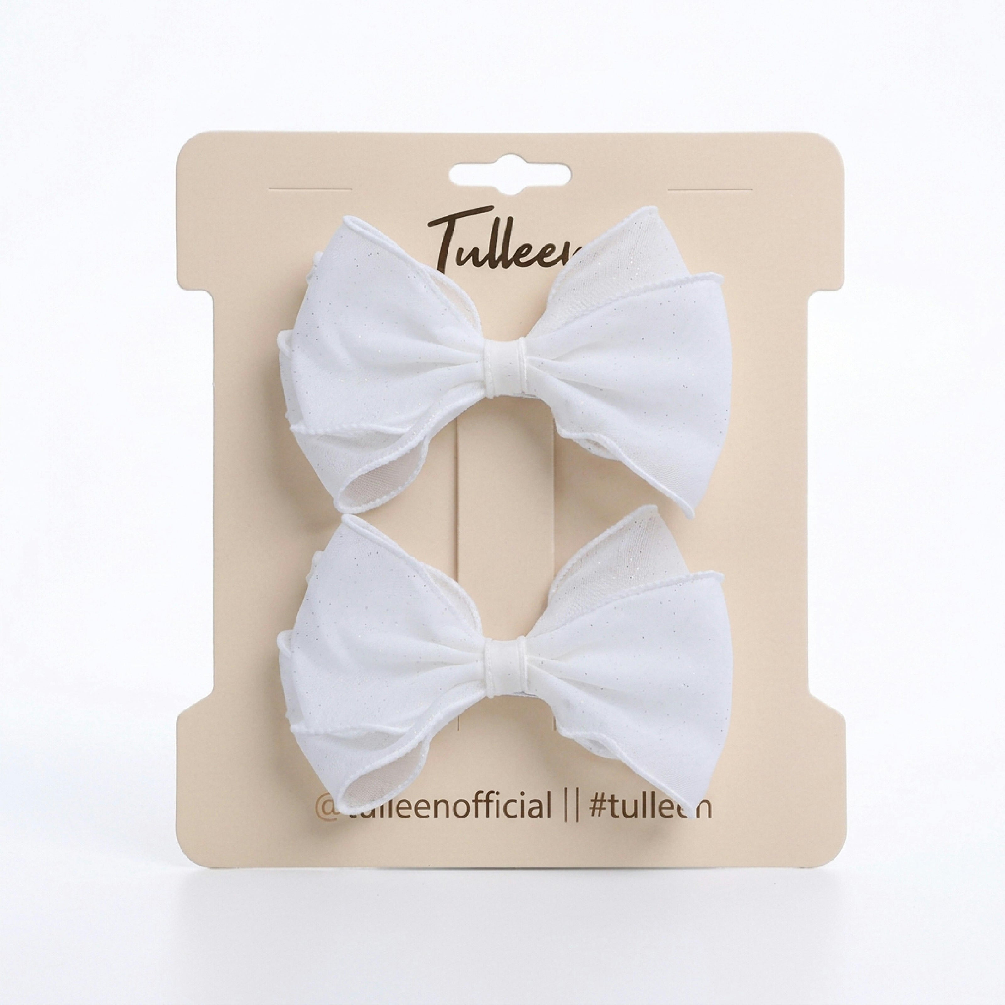 Shimmer White Bow Duo