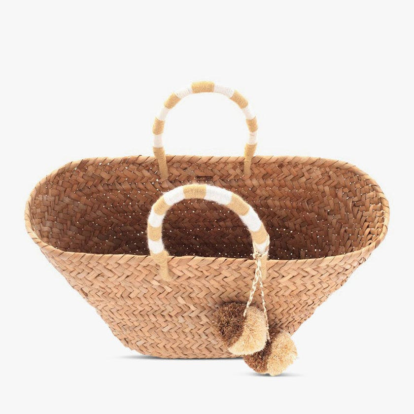 Women's St Tropez Straw Pom Pom Tote Bag